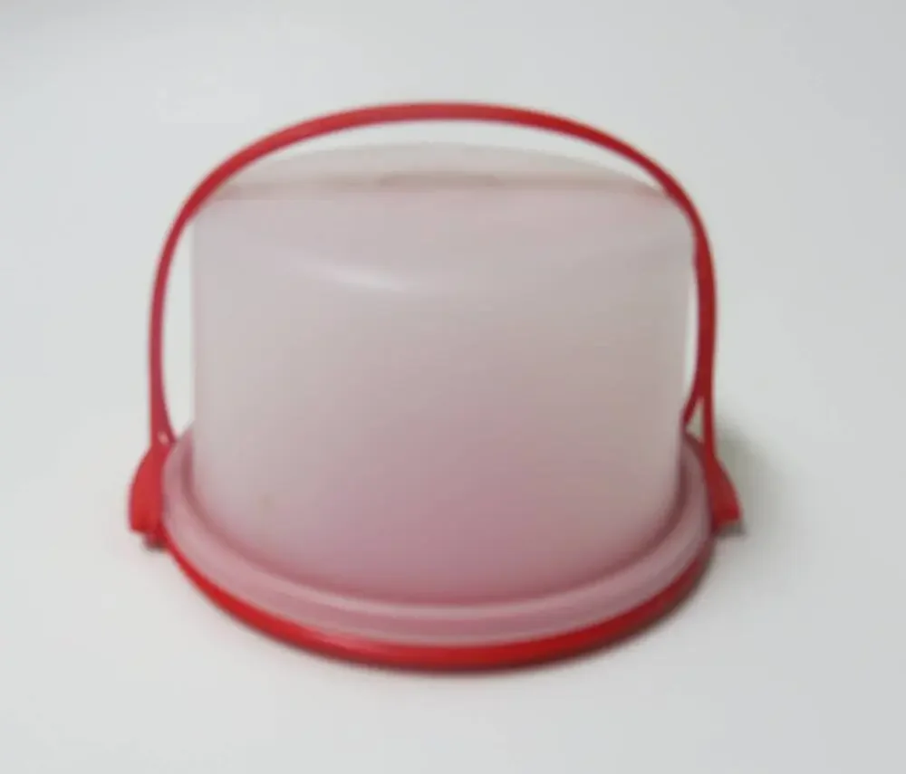 VINTAGE TUPPERWARE TOYS Mini Cake Carrier with Handle 1498-1 Red Toys Retro